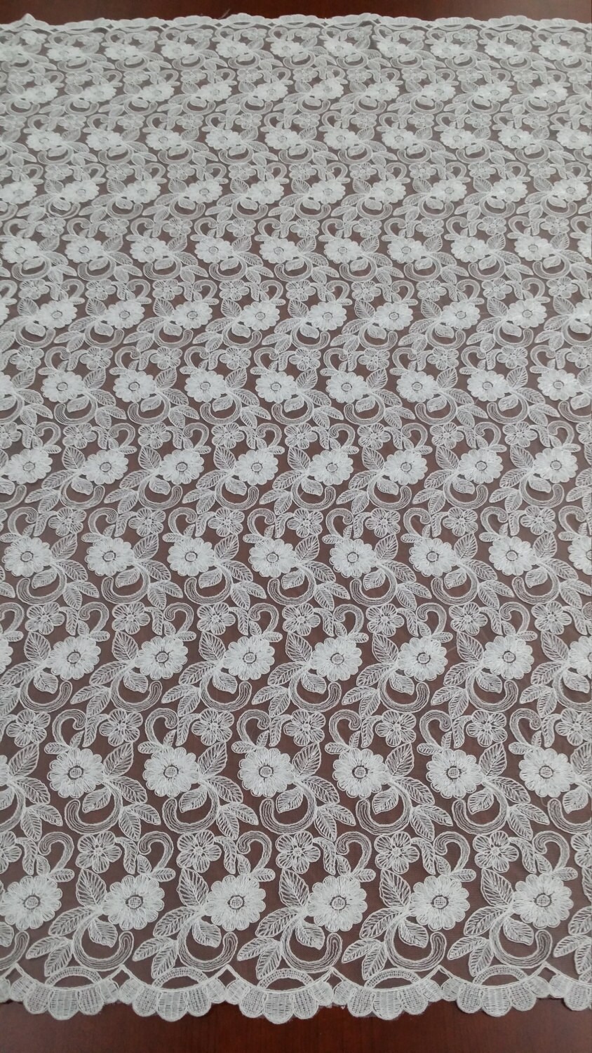 Ivory Embroidered Lace Ferris main image 0