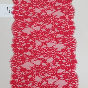 Roze wimperkant, Franse Chantilly-kantrand, geschulpte bruidssluier kantrand, bloemen lingeriekant verkocht per meter, LL7901