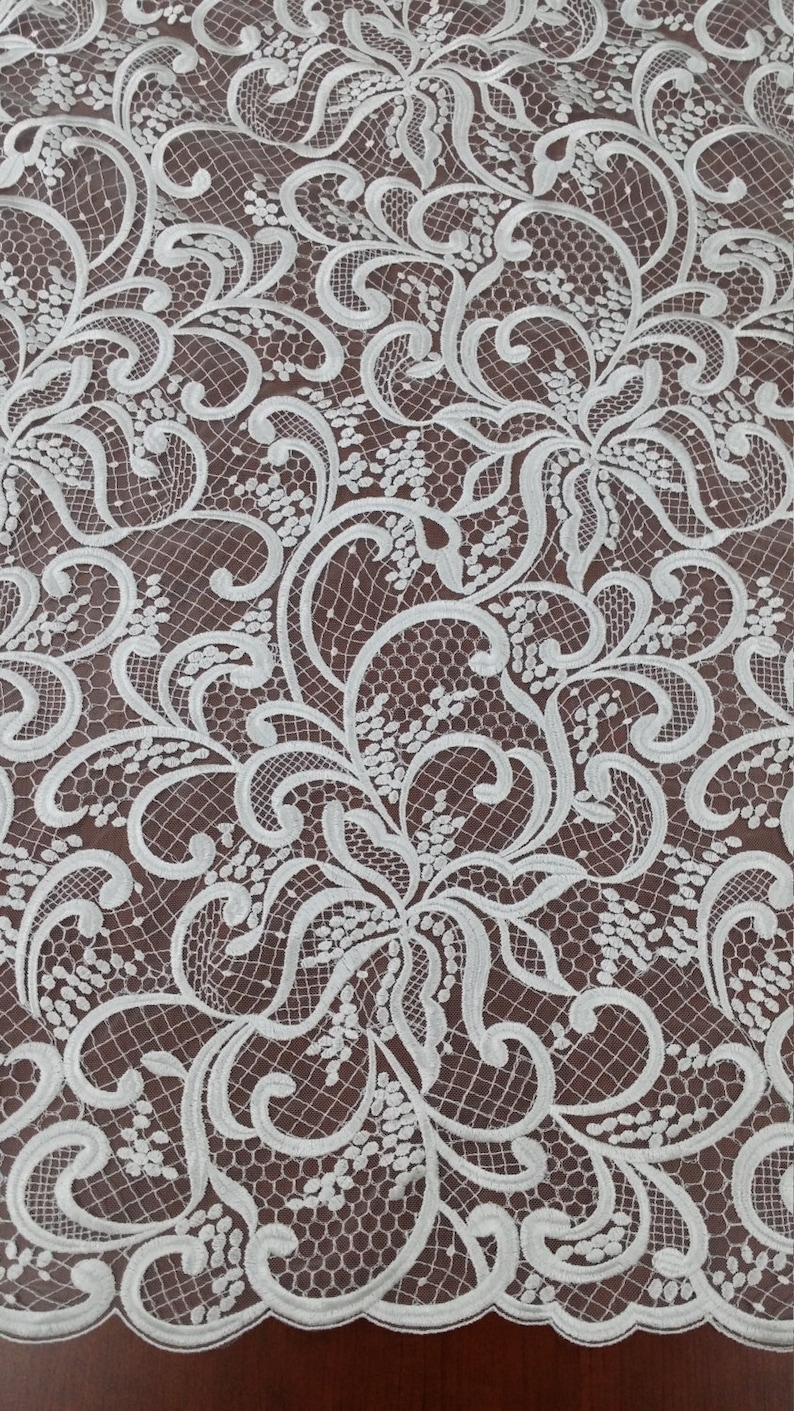 Ivory Lace Fabric Embroidered Lace French Lace Wedding Etsy New Zealand