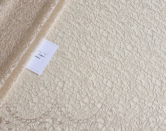 Zarte Beige Chantilly Spitze Stoff Meterware, Hochzeitskleid Spitze, Schleier Spitze Stoff, Floral Spitze Stoff, Dessous Spitzenstoff, LL31120