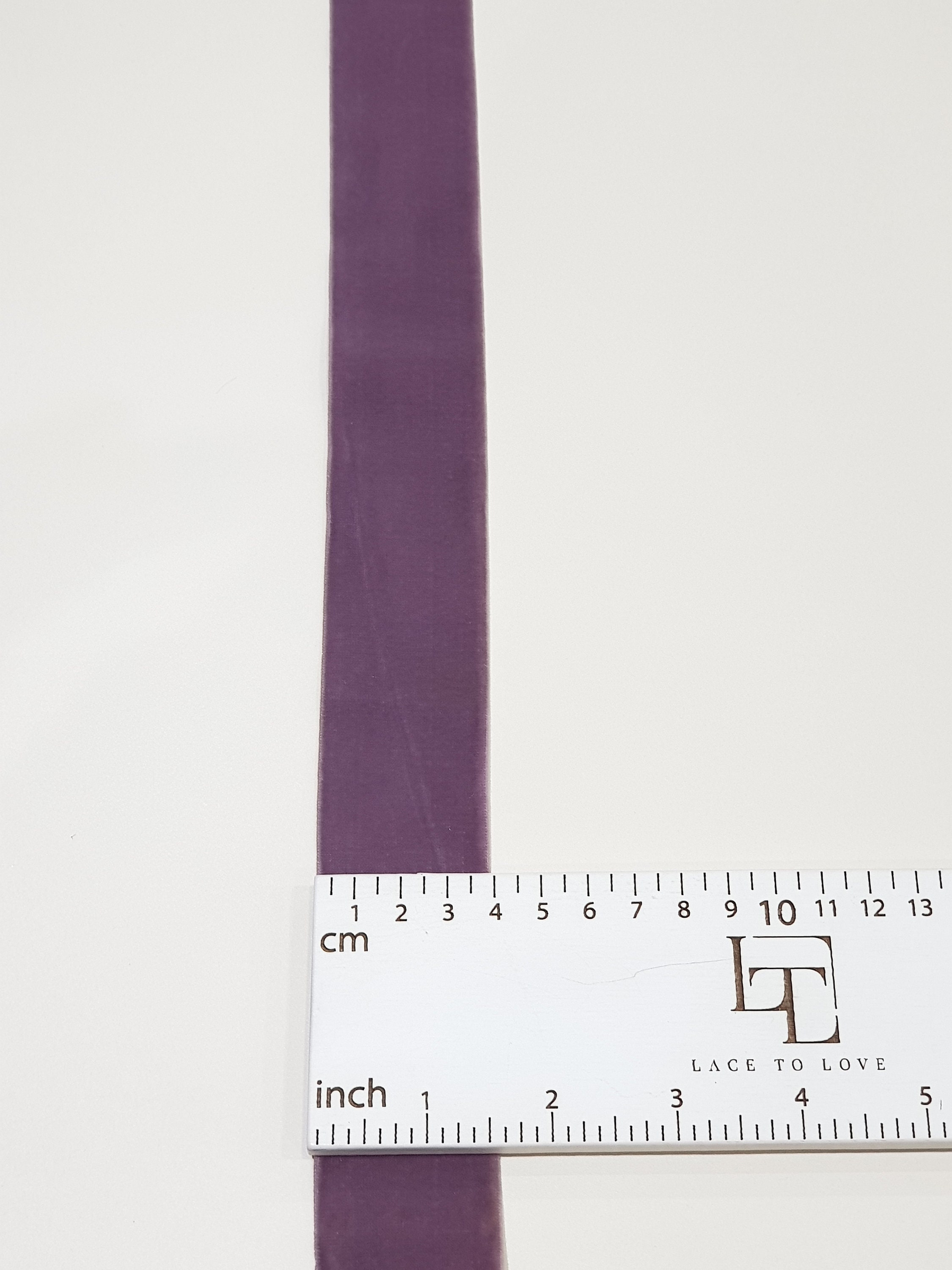 Lilac/purple Elastic Velvet Ribbon by the Yard, Wide Velvet Ribbon