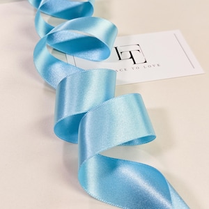 25 mm breites blaues Satinband, Doppelseite, lose Meterware, Satinband für Kurzwaren, Geschenkdekoration Schleife, Haarband, ST1058