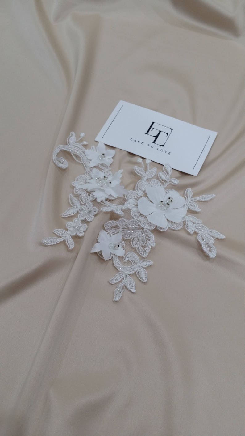 Ivory Beaded Lace Eb1031