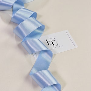Ruban de satin double face bleu de 25 mm de large vendu par mètre, ruban de mercerie, noeud de ruban de décoration cadeau, ruban pour cheveux, ST1056