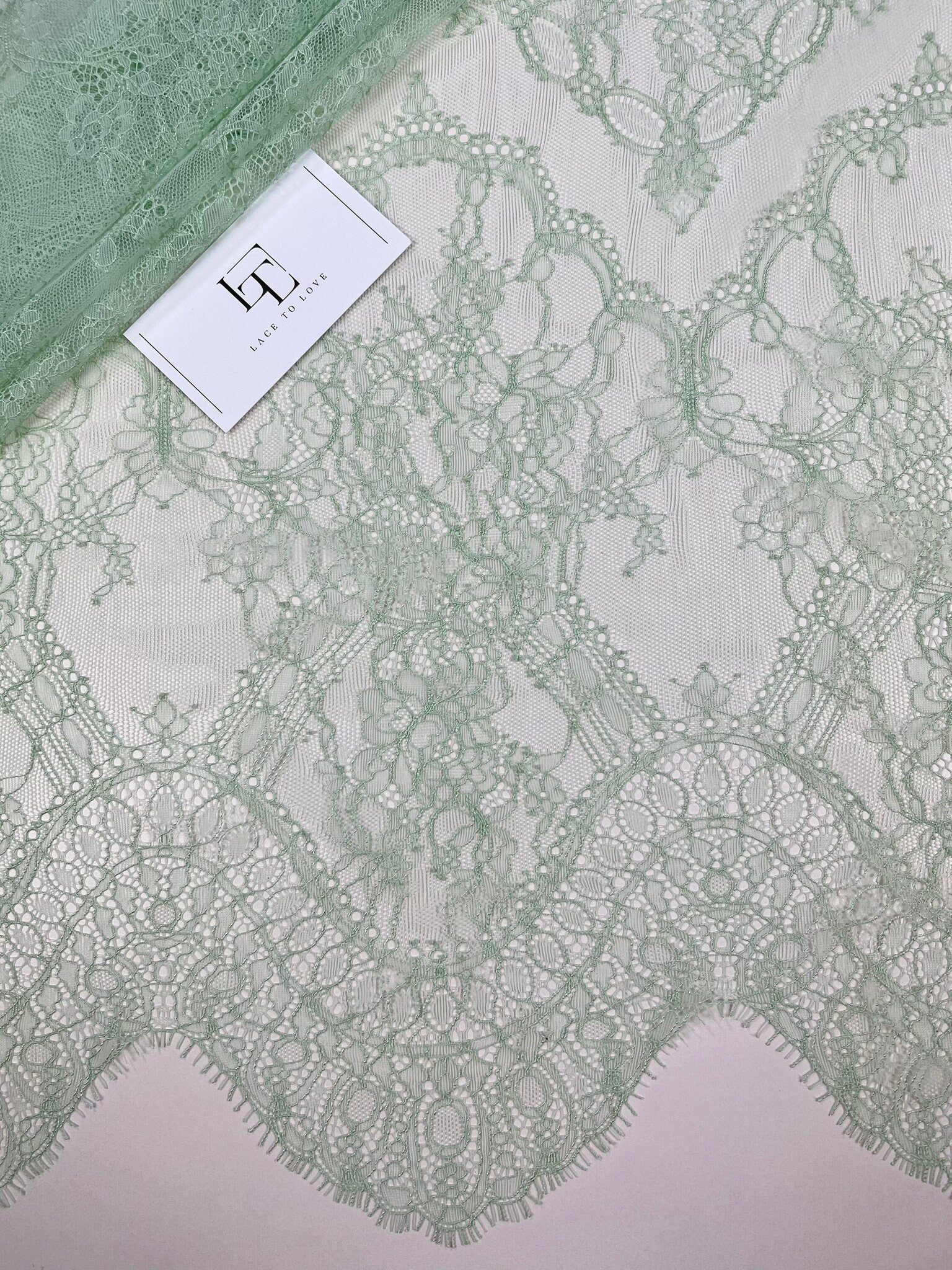 Mint Green Lace Fabric French Lace Chantilly Lace Wedding Lace