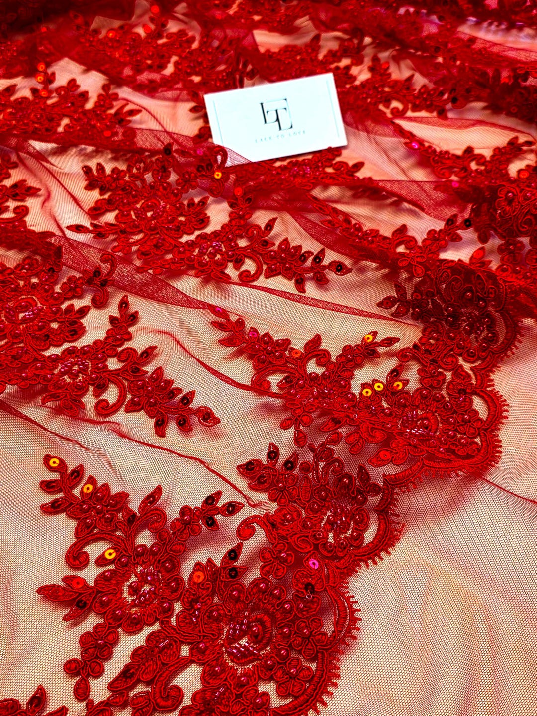 Light Red Lace Red Beaded Lace, 51 Inches (130 Cm) Wide, Sold by Yards - Etsy