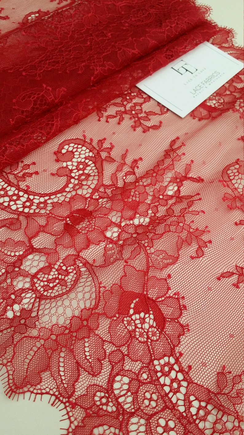 Red Lace Trim, Chantilly Lace, French Lace, Wedding Lace, Scalloped ...