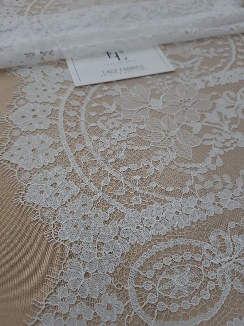 Snow white lace Trimming French Lace Chantilly Lace Bridal Etsy