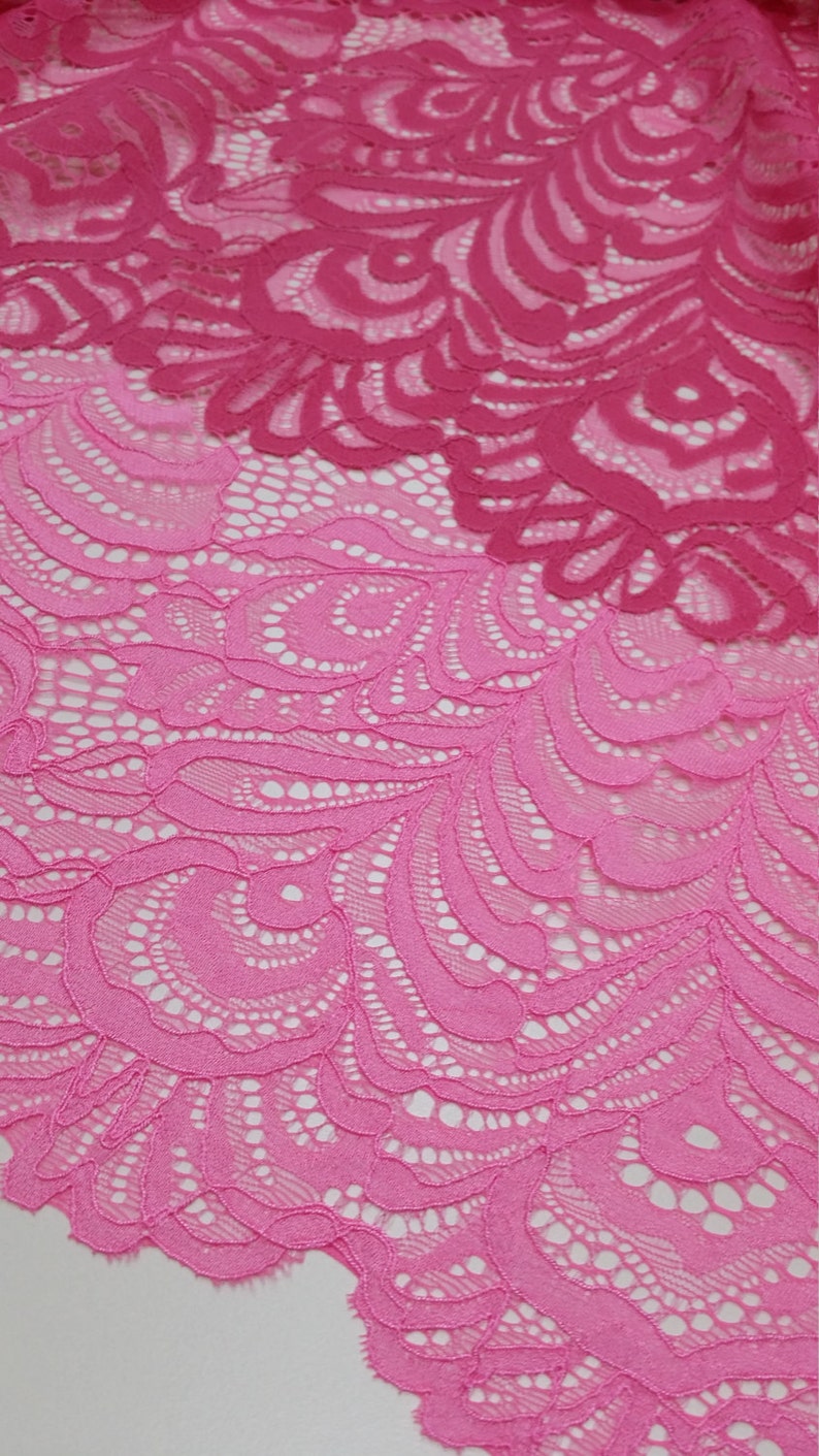 Pink Lace fabric by the yard French Lace Embroidered lace | Etsy