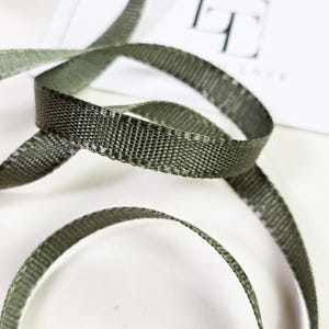 Ruban gros-grain vert kaki, ruban côtelé vert militaire, bordure noeuds en gros-grain vert foncé, accessoires de bricolage, vendu au mètre, V018