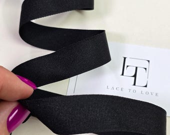 Black grosgrain ribbon grosgrain bows, hair bow supplies, by the yard, gift bow, hair ribbon, grosgrain trim V014