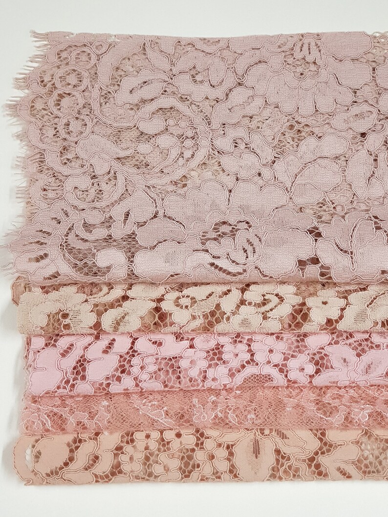 Lace fabric scraps, bundle of 5 pieces A4 size, lace for doll, lace for face mask, DIY lace scraps, ATG001_A4 image 9