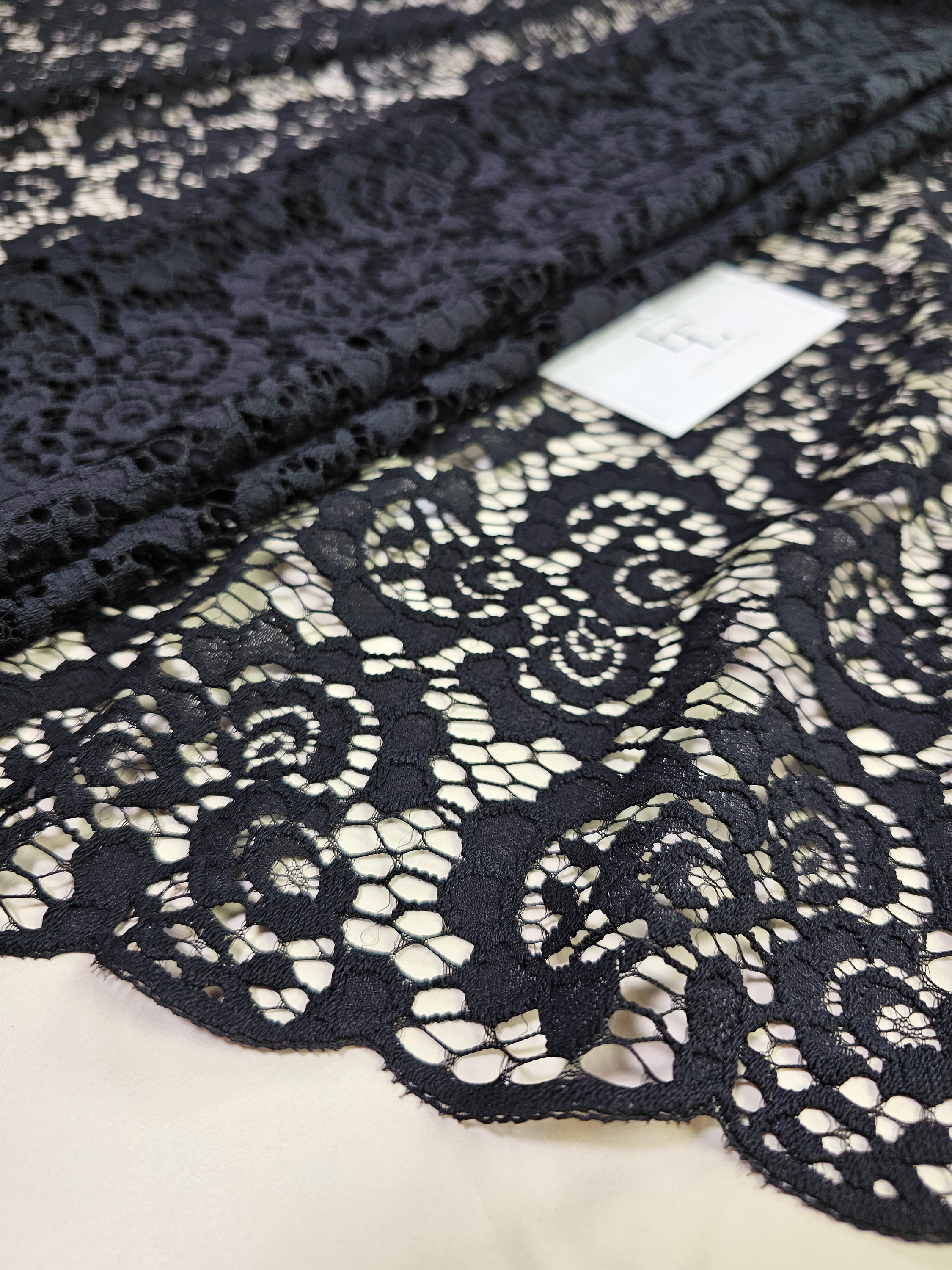 Black macrame lace trim - Lace trim - lace fabric from