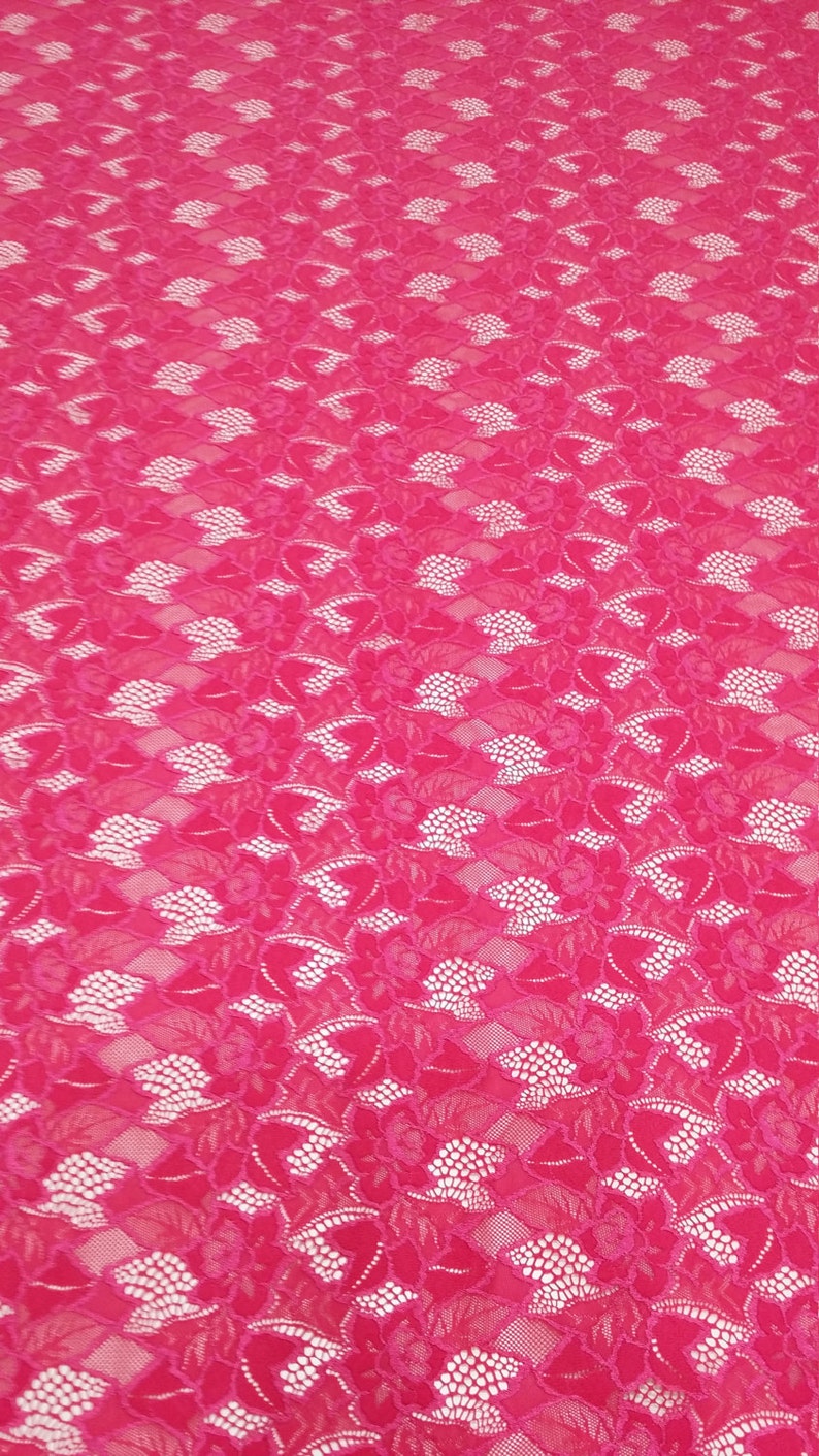 Pink Stretch Lace Fabric by the Yard France Lace Chantilly Etsy