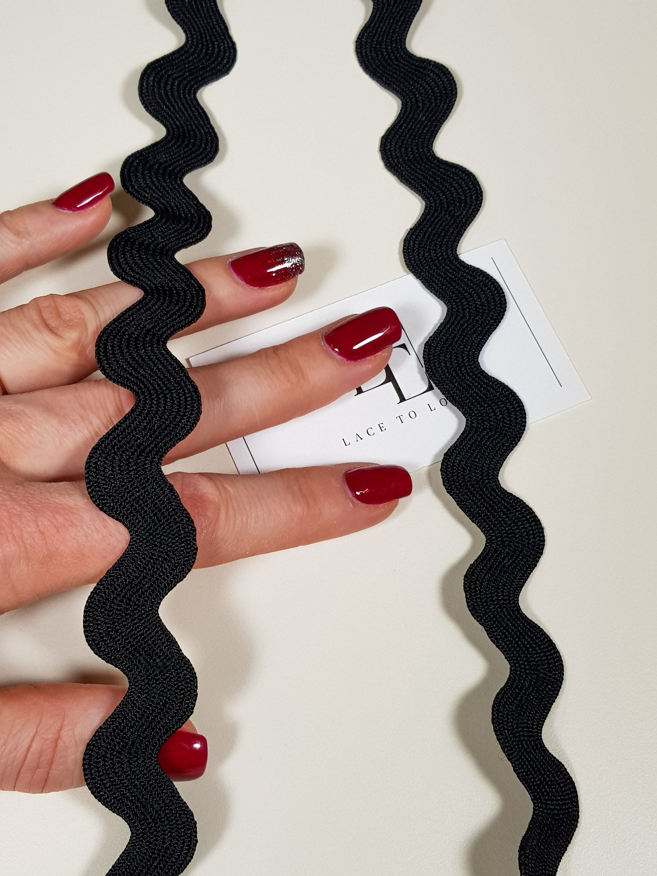 Black Rick Rack Ribbon, 2.5 Cm/0.98 Inches Wide Black Jumbo Ric Rac ...
