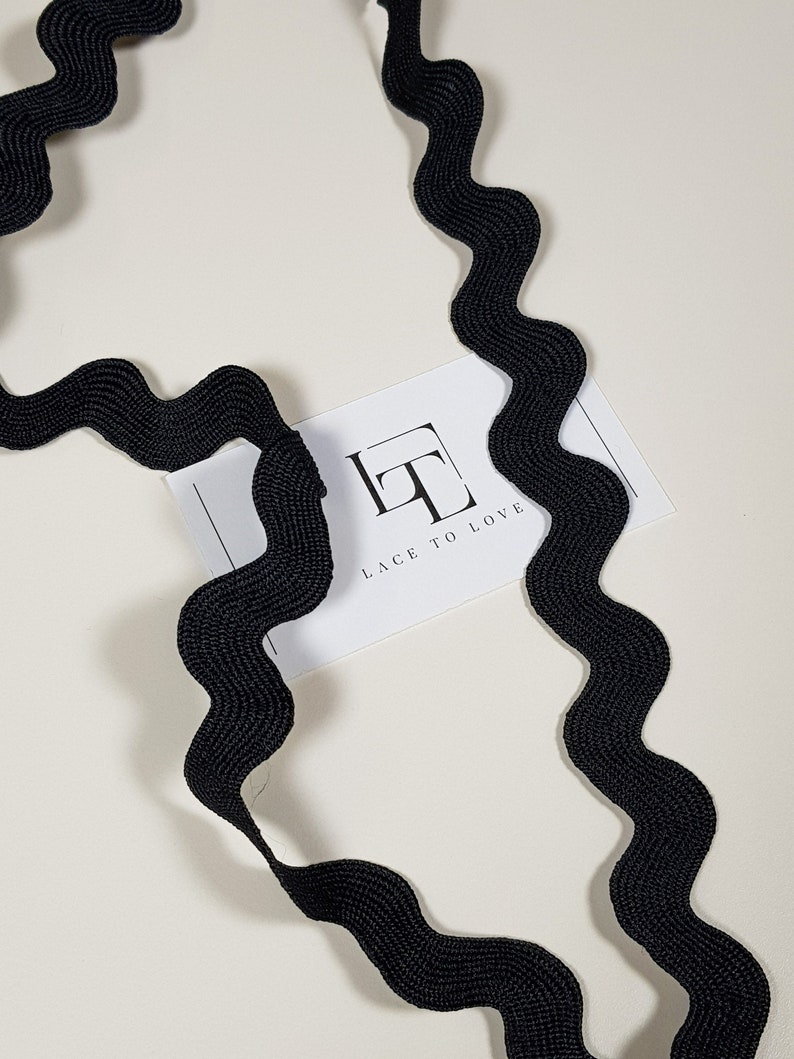 Black Rick Rack Ribbon, 2.5 Cm/0.98 Inches Wide Black Jumbo Ric Rac ...
