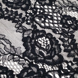 Black Lace Fabric by the Yard France Lace L75752 - Etsy