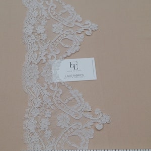 Ivory Lace Trimming by the yard, French Lace, Alencon Lace, Bridal Gown lace, Wedding Lace, White Lace, Veil lace, Garter lace EEV2107 image 6