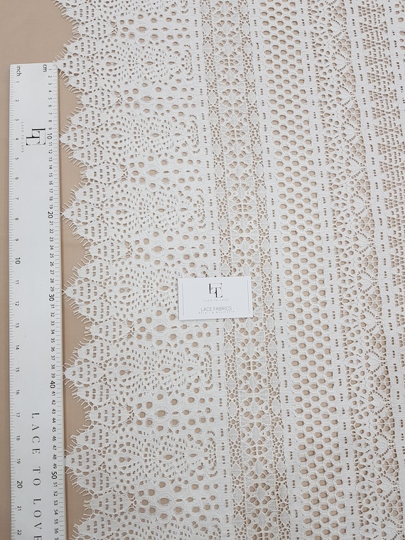 Ivory geometric lace fabric - Lace To Love