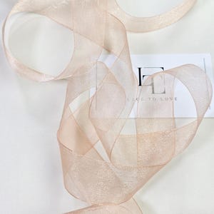 Nastro di mussola beige da 2,5 cm tagliato a misura, colore pelle lucido, nastro di mussola largo 50 mm per la decorazione di abiti, ST1017
