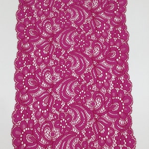 Afwerking roze kant, Franse Chantilly-kantrand, kantrand bruidshuwelijk, geschulpte wimper bloemen lingeriekant verkocht per meter, J69911