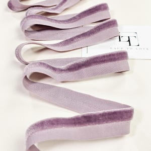 Nastro elastico in velluto viola tagliato a misura, nastro stretto in velluto, fiocco regalo in velluto, nastro per capelli in velluto, rifinitura in velluto, DB1009