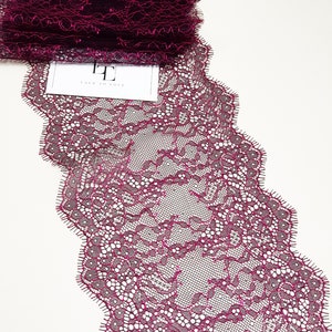 Pizzo rosa marrone venduto al metro, pizzo francese Chantilly smerlato, pizzo da sposa, pizzo da lingerie, L7884