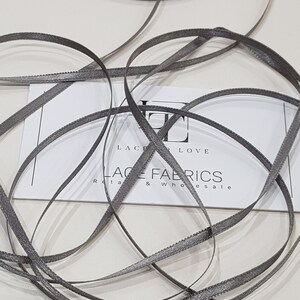 3 mm Graues Satinband, Doppelseite Satinband, Satinband, Satin Schleife, Satinband ST1045
