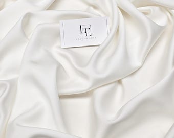 Light ivory duchess satin fabric sold per meters, white wedding fabric, skirt fabric, bridal fabric LSW8001