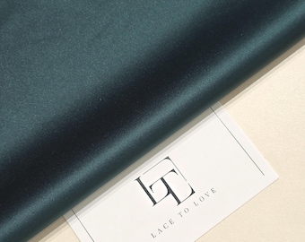 Dark green stretch satin fabric by the yard, green skirt fabric, lingerie fabric, LS6779