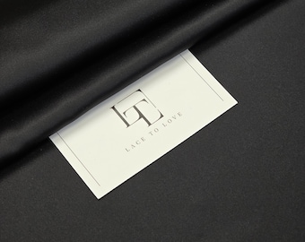 Black satin fabric sold per meters, black shiny wedding fabric, skirt fabric, bridal fabric, LS3001