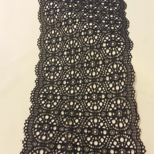 Guarnição de renda elástica preta, renda francesa, renda elástica, renda chantilly, vestido de noiva, renda de casamento, liga, vestido de noite, lingerie de renda L62301