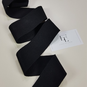 Ruban gros-grain en coton noir Noeuds gros-grain, fournitures pour noeuds pour cheveux, par mètre, noeud cadeau, ruban pour cheveux, bordure gros-grain ST1030
