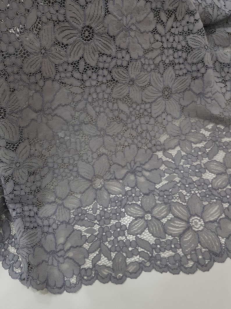 Gray Lace Fabric French Lace Chantilly Lace Bridal Lace - Etsy