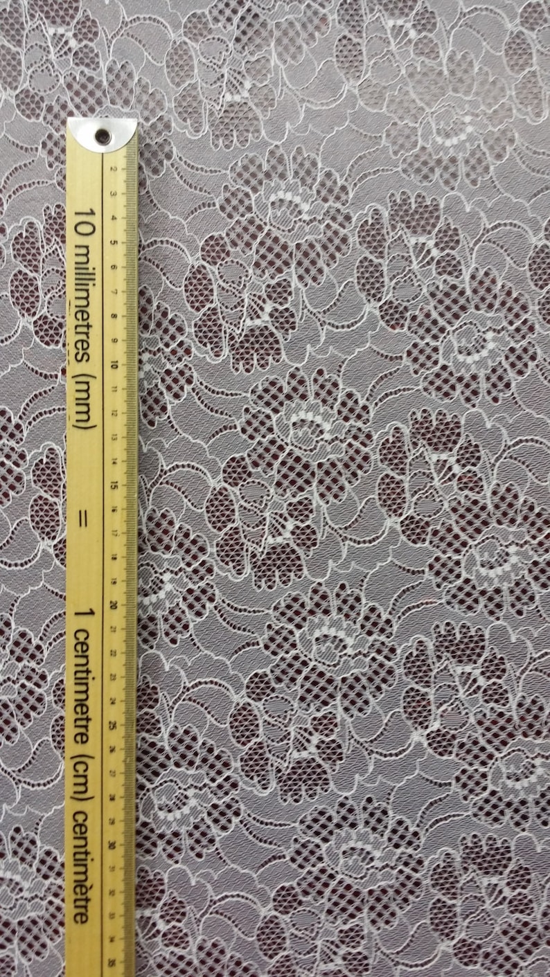Snow white lace fabric French Lace Chantilly Lace Bridal ...