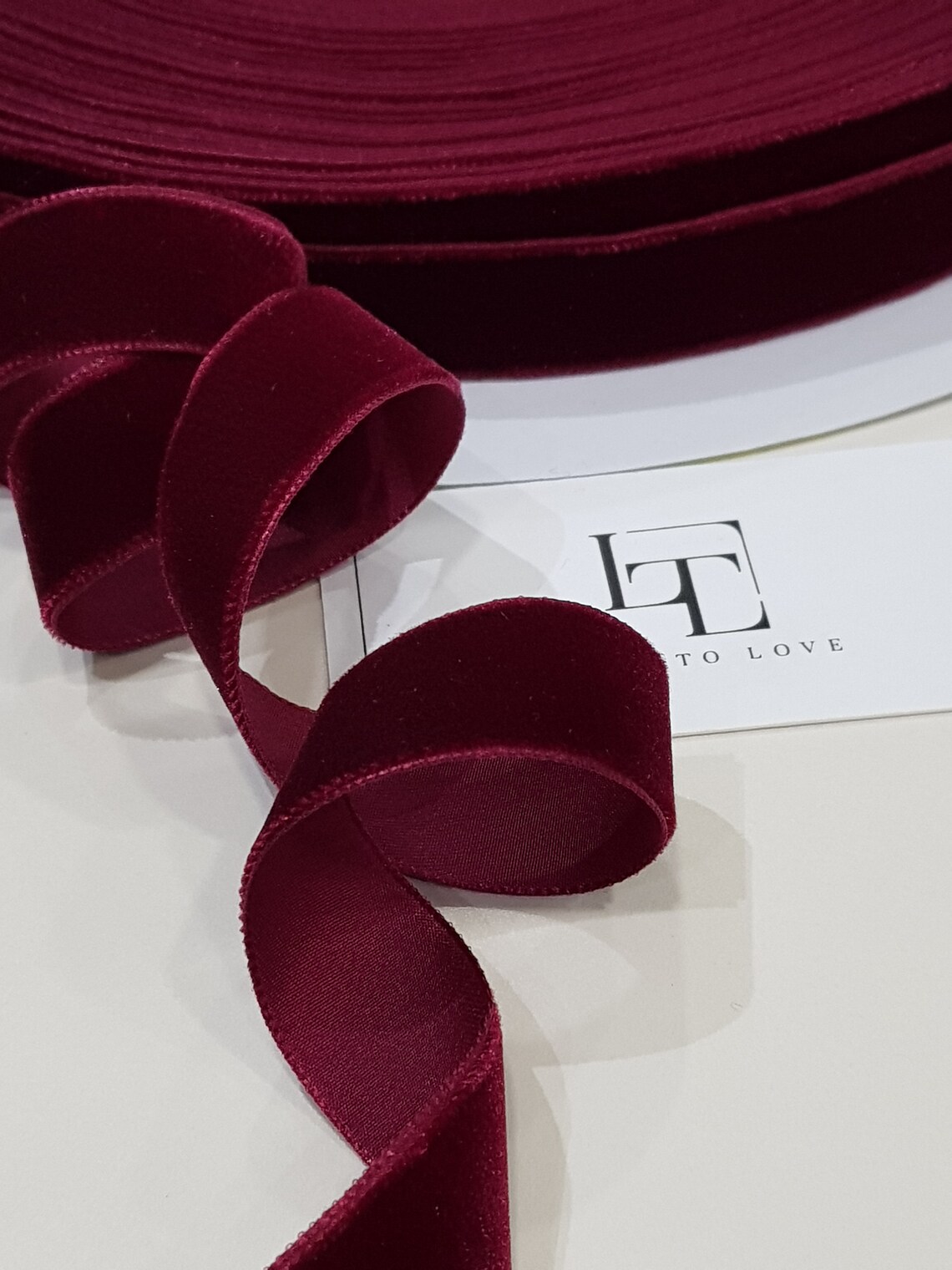 Dark red velvet ribbon by the yard narrow velvet ribbon Etsy
