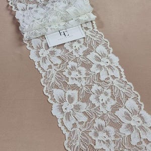 Corte de renda marfim, renda francesa, renda Alencon, renda de vestido de noiva, renda de casamento, renda branca, renda de véu, renda de liga, lingerie de renda L97713