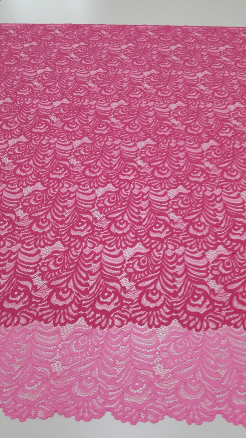 Pink Lace fabric by the yard French Lace Embroidered lace Etsy