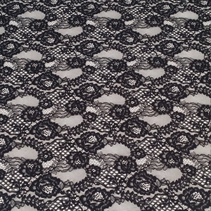 Black Lace Fabric by the Yard France Lace L75752 - Etsy