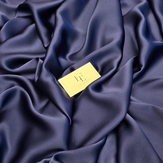 Royalblauer Seidenstoff, Naturseidenmaterial, reines Seidentuch