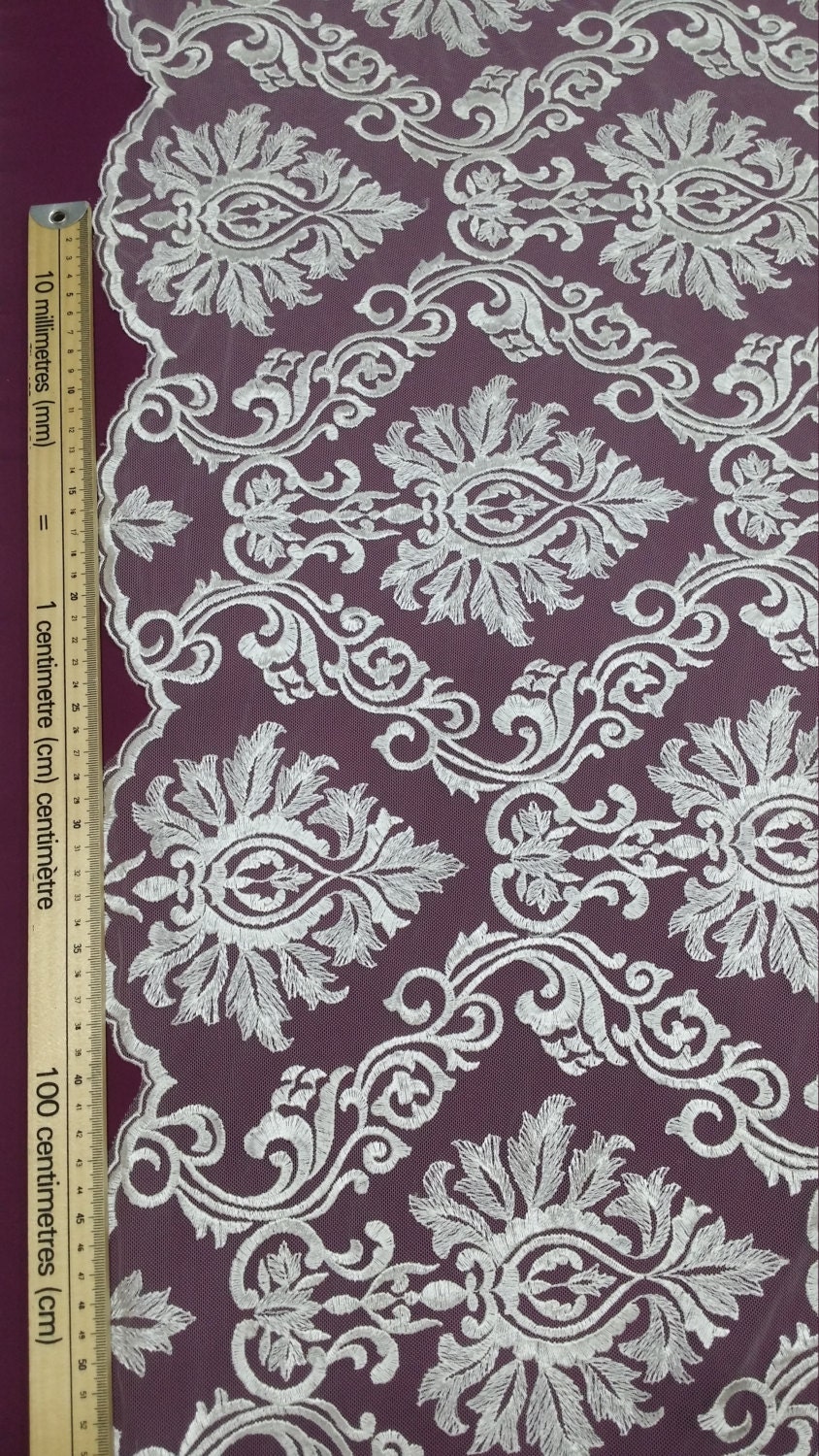 Ivory Embroidered Lace Fontaine