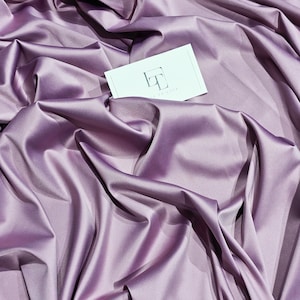 Purple stretch satin fabric by the yard, lilac elastic satin slip dress fabric, lingerie satin fabric, LS6797