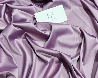 Purple stretch satin fabric by the yard, lilac elastic satin slip dress fabric, lingerie satin fabric, LS6797