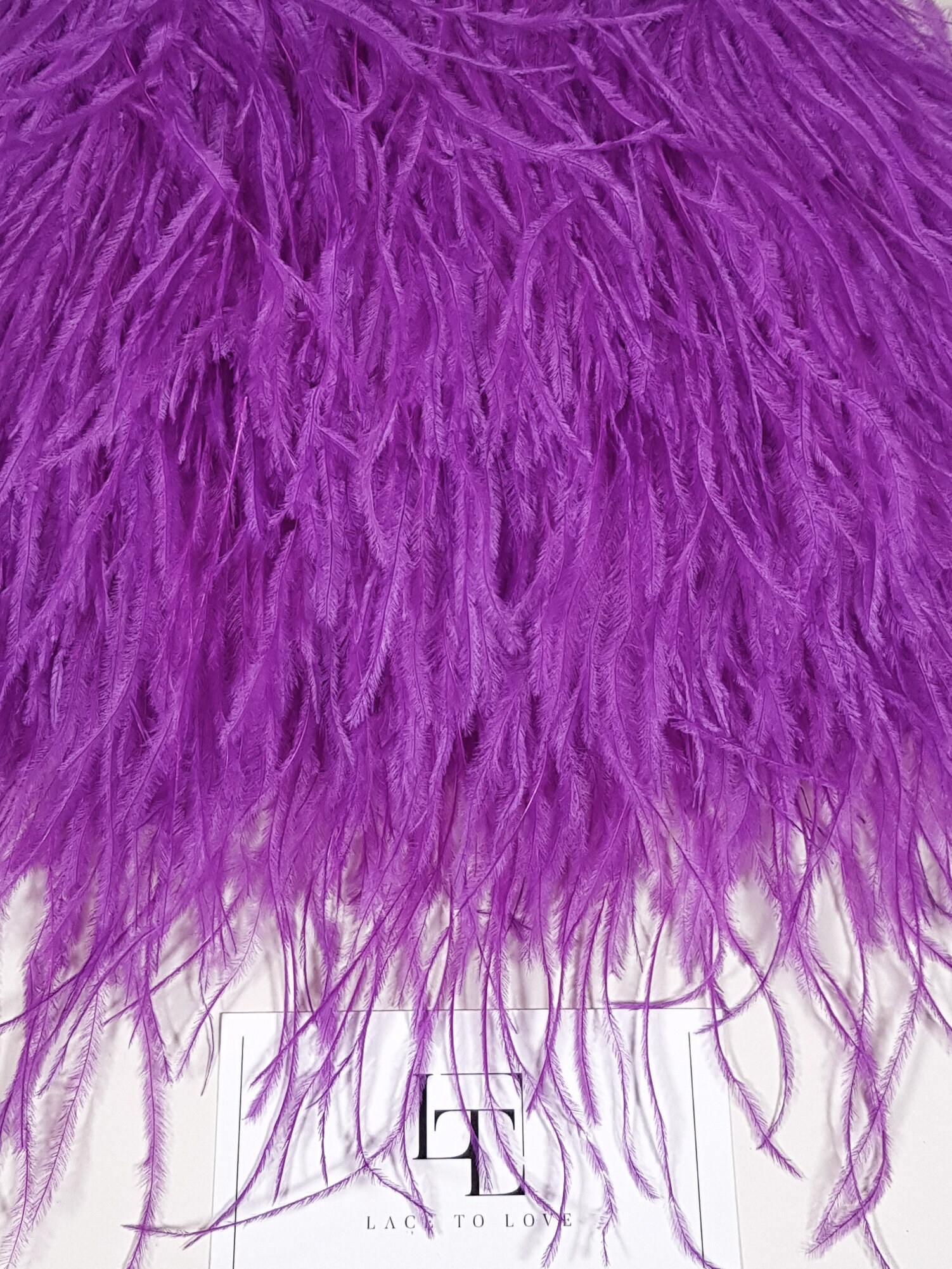 Purple/lilac ostrich feather fringe - Lace To Love