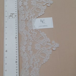 Ivory Lace Trimming by the yard, French Lace, Alencon Lace, Bridal Gown lace, Wedding Lace, White Lace, Veil lace, Garter lace EEV2107 image 5