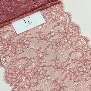 Bruin delicate Franse chantilly-kant op maat gesneden, bruin kant decoratielint, bruine wimper fournituren kant, L5596