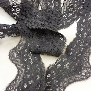Guarnição de renda elástica cinza, renda gargantilha, renda elástica chantilly, renda elástica francesa, renda de casamento liga vestido de noite lingerie renda l9732