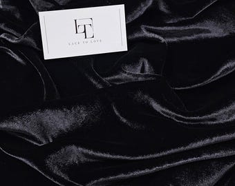 黒のシルクベルベット生地はメートル単位で販売しています。天然シルク