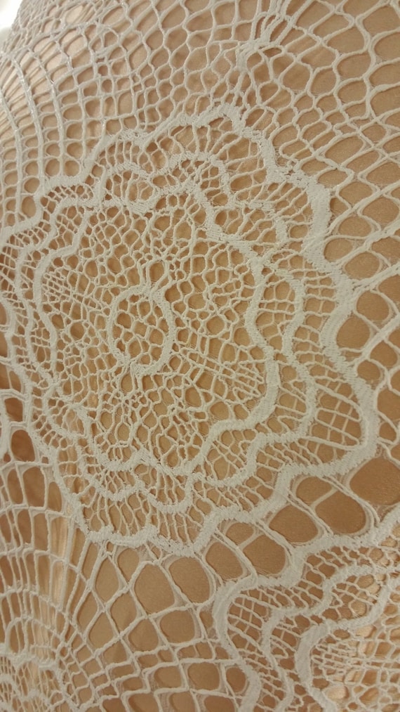 Ivory Lace Fabric, Spanish Lace, Embroidered Lace, Wedding Lace, Bridal Lace,  White Lace, Veil Lace, Lingerie Lace Alencon Lace L4053320 