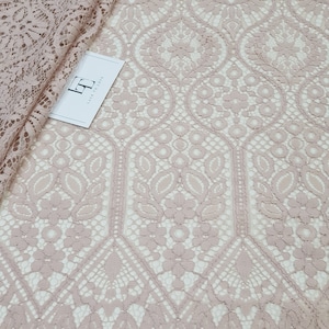 Tela de encaje beige, encaje francés en polvo, encaje bordado, encaje beige, encaje de boda, encaje para vestidos de noche, encaje para lencería, encaje Alencon L97772